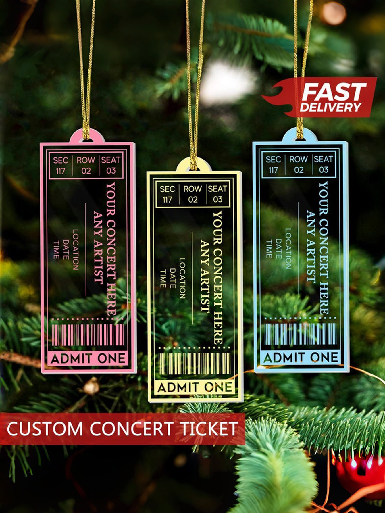 Custom Acrylic Concert Ticket Keychain